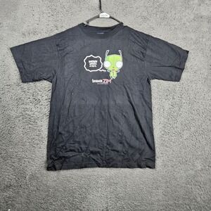 Invader Zim Shirt Black Cartoon Men's Size Large 2002 Vintage Y2K‎